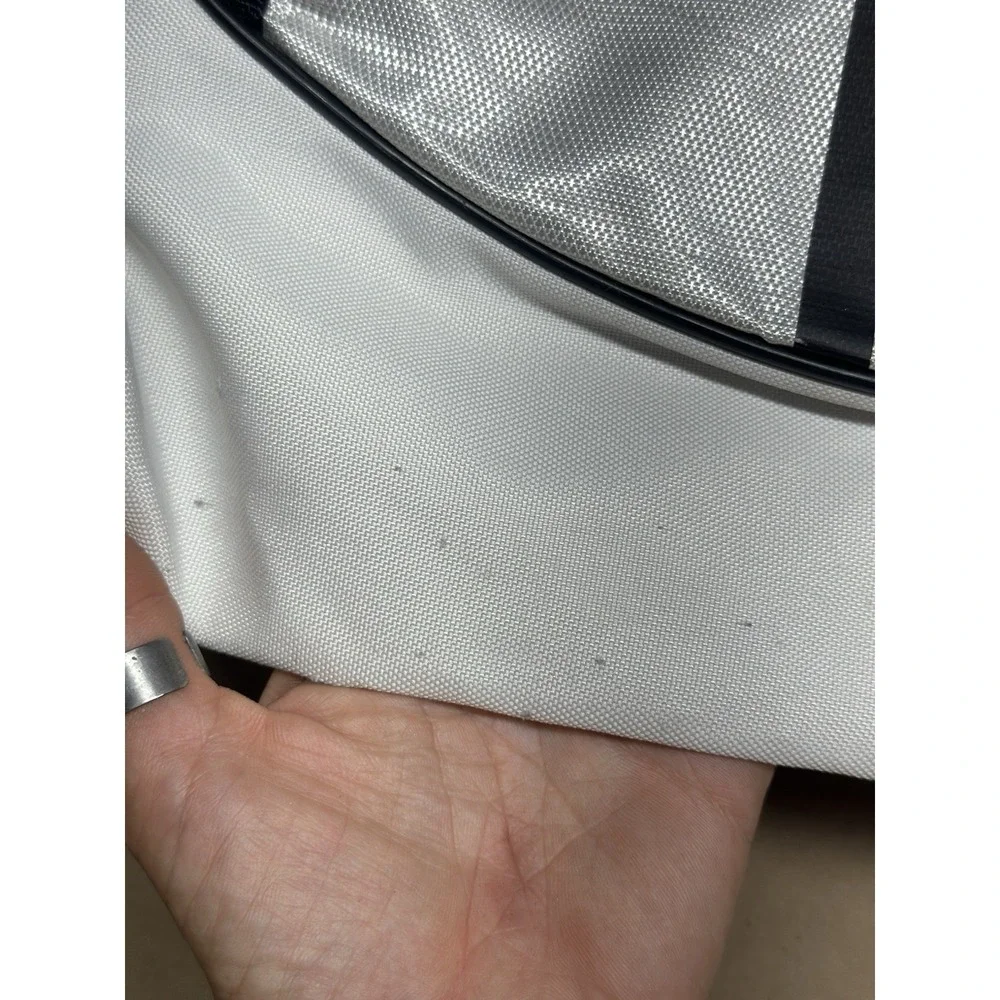 Adidas Sports Drawstring Bag Zipper Pockets Black & White 16